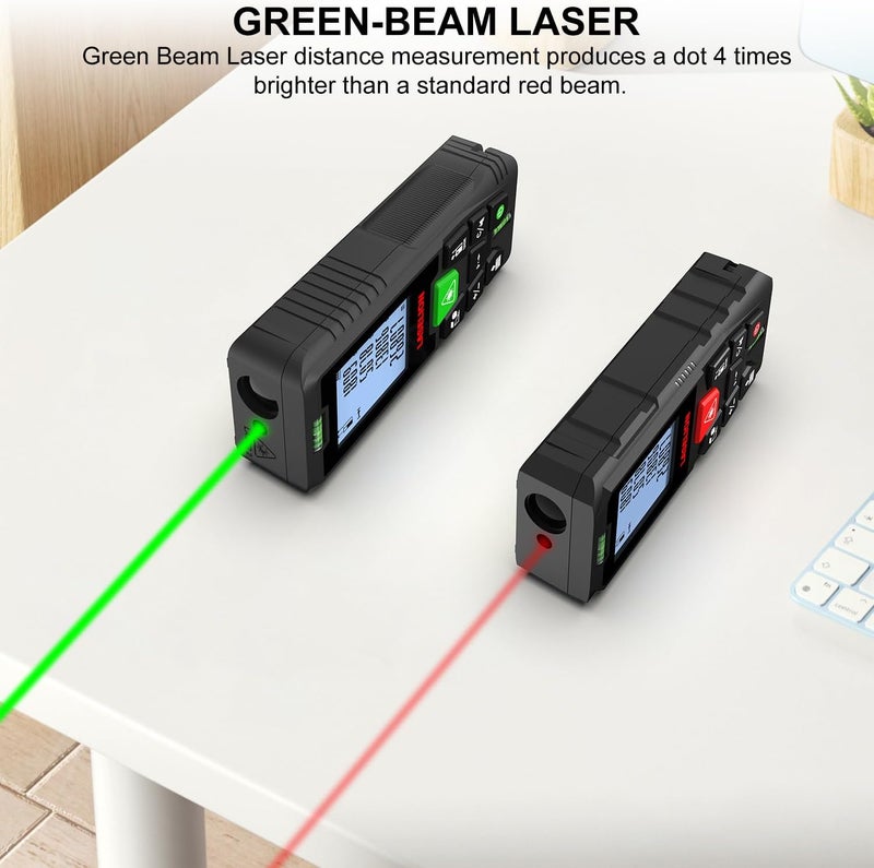 LASELION جهاز قياس بالليزر، 229 قدم قياس شريط ليزر رقمي بدقة عالية، قياس المساحة، الحجم والفيثاغورس، شاشة LCD مضاءة، أداة قياس المسافة بالليزر/المساحة/الحجم/الفيثاغورس-LG70 - Image 3